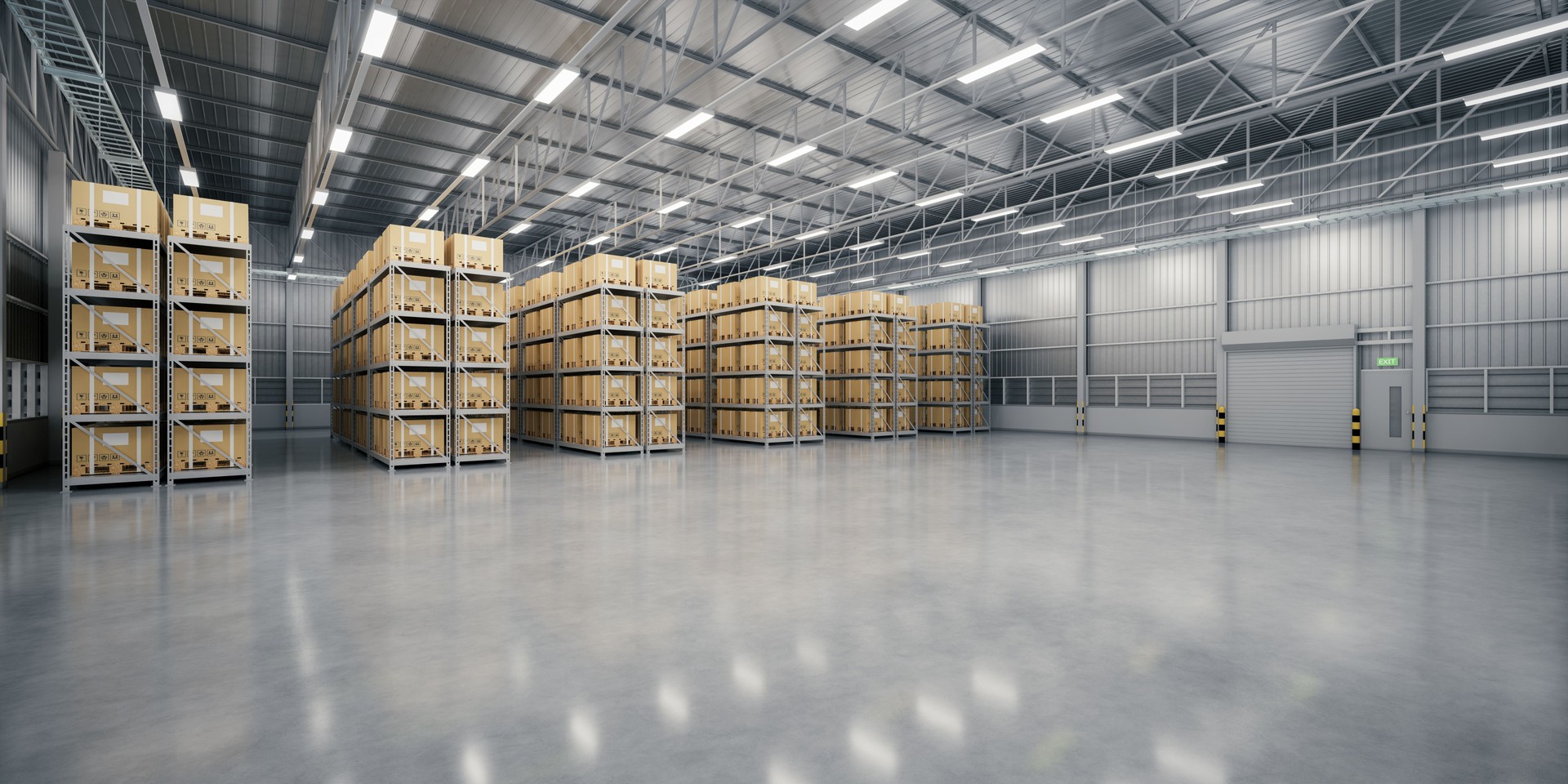 3d rendering of warehouse and concrete floor suit for industrial background.