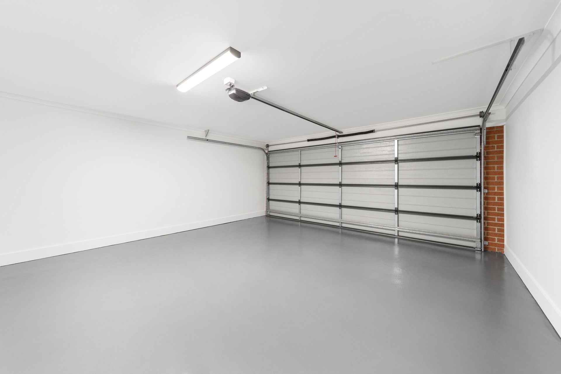 Spacious Garage Interior with Grey Flooring